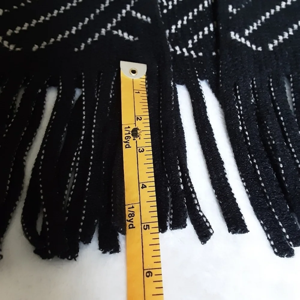 Herringbone Ruana With Fringe - Picture 11 of 12